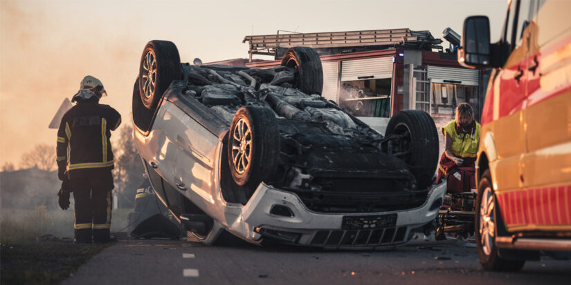 Vehicle Rollover on highway