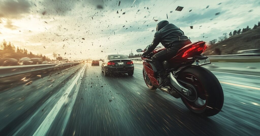 Motorcycle on highway